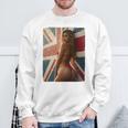 セクシーガールグラフィックtシャツ 「ホットピンナップガール&イギリスの旗」 長袖tシャツ スウェットシャツ 高齢者への贈り物