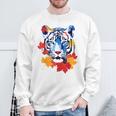 タイガー 動物 自然 動物園 抽象芸術 顔 虎 スウェットシャツ 高齢者への贈り物