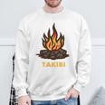 タキビ Takibi 焚き火 たきび キャンプ イラスト かわいい おもしろ キャンプグッズ スウェットシャツ 高齢者への贈り物