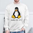 タックスlinuxペンギン-Sudorm-Rfコンピューターサイエンスコンピューター Tux Linux スウェットシャツ 高齢者への贈り物