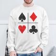 ダイヤモンド スペード ハーツ クラブ トランプスーツ ポーカー スウェットシャツ 高齢者への贈り物