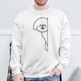 トイプードル 白 隠す 可愛い おもしろ シンプル イラスト 長袖tシャツ スウェットシャツ 高齢者への贈り物