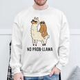 ナマケモノ乗り ラマ ノープルーラマ ラマ スウェットシャツ 高齢者への贈り物