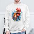 ニワトリ 動物 絵画 グラフィック 抽象 カラフル チキン スウェットシャツ 高齢者への贈り物