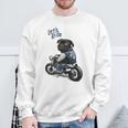 バイクに乗る面白いパグ犬レッツライド スウェットシャツ 高齢者への贈り物