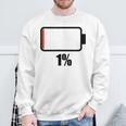 バッテリー1 1残り バッテリー切れtシャツバッテリー低 スウェットシャツ 高齢者への贈り物