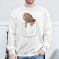 ヒゲのあるドラゴンリザード 爬虫類フェイクポケット スウェットシャツ 高齢者への贈り物