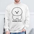 ビションフリーゼ 犬 怒る かわいい おもしろ イラスト シンプル 簡単 Bichon Frise 長袖tシャツ スウェットシャツ 高齢者への贈り物