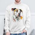 ピットブル 抽象 ペット お絵かき イラスト 動物 ピットブル スウェットシャツ 高齢者への贈り物