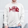 ピラニアスケルトン。魚の頭蓋骨と骨の様式化されたデザイン。 スウェットシャツ 高齢者への贈り物
