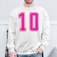 ピンク色背番号 10 チーム短大スポーツピンク色背番号付きユニフォーム スウェットシャツ 高齢者への贈り物