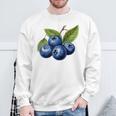 ブルーベリー愛好家のためのブルーベリーデザイン スウェットシャツ 高齢者への贈り物