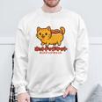 ホットドッグ 猫 かわいい 和 面白い 食べ物 動物 長袖tシャツ スウェットシャツ 高齢者への贈り物