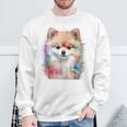ポメラニアン 抽象画 グラフィック 絵画 動物 ポメラニアン スウェットシャツ 高齢者への贈り物