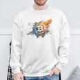 モダンビットコインアート Hodl Btc Btcアート カラフルなビットコイン スウェットシャツ 高齢者への贈り物