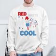 レッド ホワイト クールなアメリカ国旗 アイスキャンディー 面白い 7月4日 長袖tシャツ スウェットシャツ 高齢者への贈り物