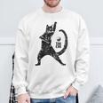 太極拳の練習をしている陽気な猫 陰陽 スウェットシャツ 高齢者への贈り物