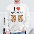 小さな赤ちゃんクオッカのユーモア動物は大好きです私はクオッカが大好きです スウェットシャツ 高齢者への贈り物