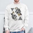 幾何学図形 抽象 モダンアート ヴィンテージ 三角形 スウェットシャツ 高齢者への贈り物