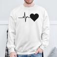 心電図のパターン ハートカラー ブラック スウェットシャツ 高齢者への贈り物