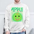 日本 りんご 青りんご かわいい 笑顔 スウェットシャツ 高齢者への贈り物