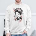 日本の芸者アートグラフィックtシャツ メンズ レディース キッズ スウェットシャツ 高齢者への贈り物