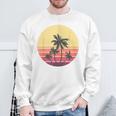 涼しい 夏休み メンズ レディース サンセット ビーチ ヤシの木 スウェットシャツ 高齢者への贈り物