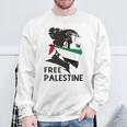 無料パレスチナ国旗 ガザの終わり占領 パレスチナ語 スウェットシャツ 高齢者への贈り物
