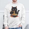 猫 ラーメン グラフィック 日本語 カワイイ アニメ 面白い ラーメン 猫 長袖tシャツ スウェットシャツ 高齢者への贈り物