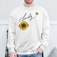 秋のひまわり マルハナバチ 面白いひまわり蜂 秋の愛 スウェットシャツ 高齢者への贈り物
