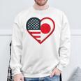 米国 アメリカ 日本 ハートフラッグ 二重国籍。 スウェットシャツ 高齢者への贈り物