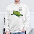 終わった、リラックスしているカエル、カエル好きの面白いカエル、カエル スウェットシャツ 高齢者への贈り物
