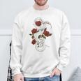 蛇爬虫類 蛇 バラ 花 爬虫類 ギフト スウェットシャツ 高齢者への贈り物