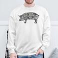 豚肉の部位 面白いtシャツ 豚 ブタ Bbq メンズ おもしろ 面白い 服 オリジナル グッズ ネタ バーベキュー ネタ スウェットシャツ 高齢者への贈り物