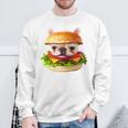 面白いtシャツ フレンチブルドッグ 犬 ハンバーガー メンズ グッズ かわいい おもしろ 面白い 服 ネタ 長袖tシャツ スウェットシャツ 高齢者への贈り物