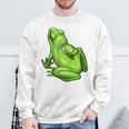 面白い邪悪なカエル サカラスティック 怒っているカエル かわいい 不機嫌な狂気 スウェットシャツ 高齢者への贈り物