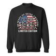 90Th Birthday Vintage 1935 90 Years Old Usa Flag Sweatshirt