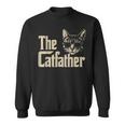 The Catfather Cat Dad Apparel Cat Lover For Men Sweatshirt