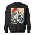 Catzilla 猫日本美術面白い猫 スウェットシャツ