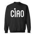 Ciao イタリア語の格言 白とピンクのミニマリスト スウェットシャツ