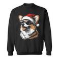Corgi サンタハット 面白い かわいい 犬 ママ お父さん クリスマス 長袖tシャツ スウェットシャツ