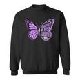 Crohns Awareness Together We Rise パープルリボン バタフライ スウェットシャツ