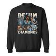 Denim And Diamonds African Melanin Swag Cowgirls Western Sweatshirt