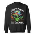 Don't Panic It's Organic Alien Ufo 面白いプリント スウェットシャツ