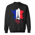 Enjoy Travel Paris France Flag & Eiffel Tower Graphic スウェットシャツ