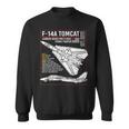 F-14 Tomcat Us American Carrier航空機 ブループリント スウェットシャツ
