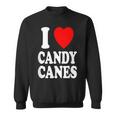 I Heart 愛 キャンディケーン 冬 ペパーミント クリスマス スウェットシャツ