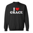 I Love Grace I Heart Grace ファーストネーム グレース ジョーク 面白い スウェットシャツ