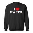 I Love Hajer 私は愛する Hajer スウェットシャツ