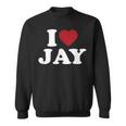 I Love Jay I Heart Jay レッドハート スウェットシャツ